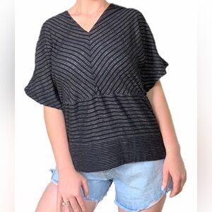 Mirth Valais Top Handmade Edition in Black White Stripes - Size S
